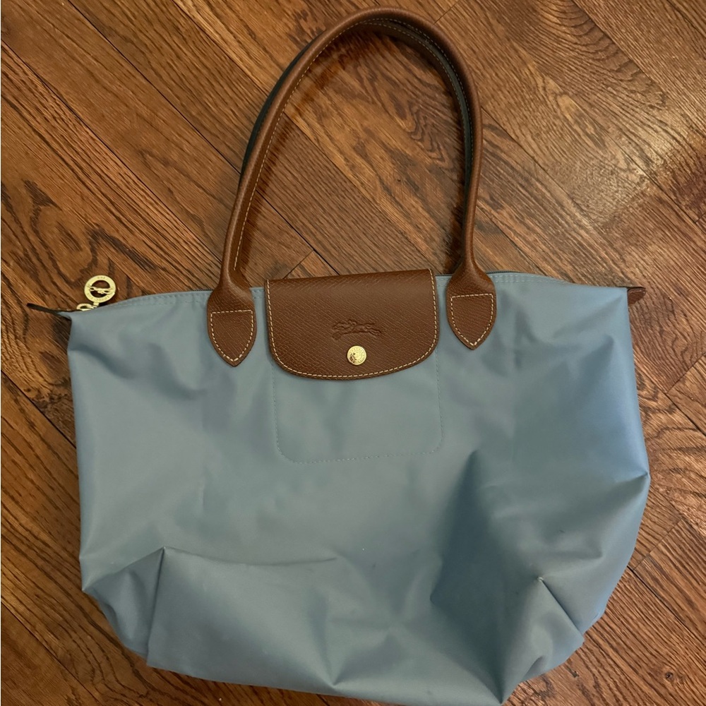 Longchamp Elegant Blue and Brown Tote Bag